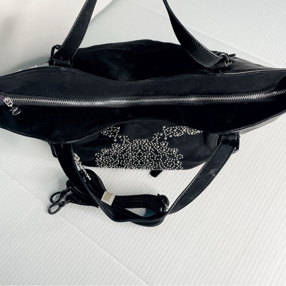 Desigual ROTTERDAM BLONDIE Black Silver Faux Leather Hobo Bag Studded - Picture 6 of 16